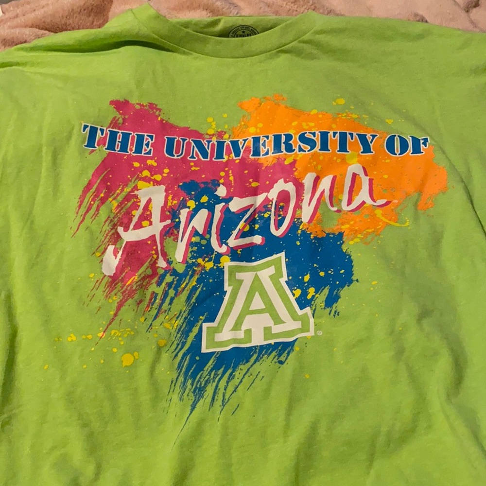 University of Arizona green splatter tee